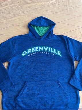 Greenville South Carolina Blue Hooded Zip-Up Sweater
